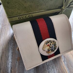 Gucci Rajah bifold chain wristlet wallet